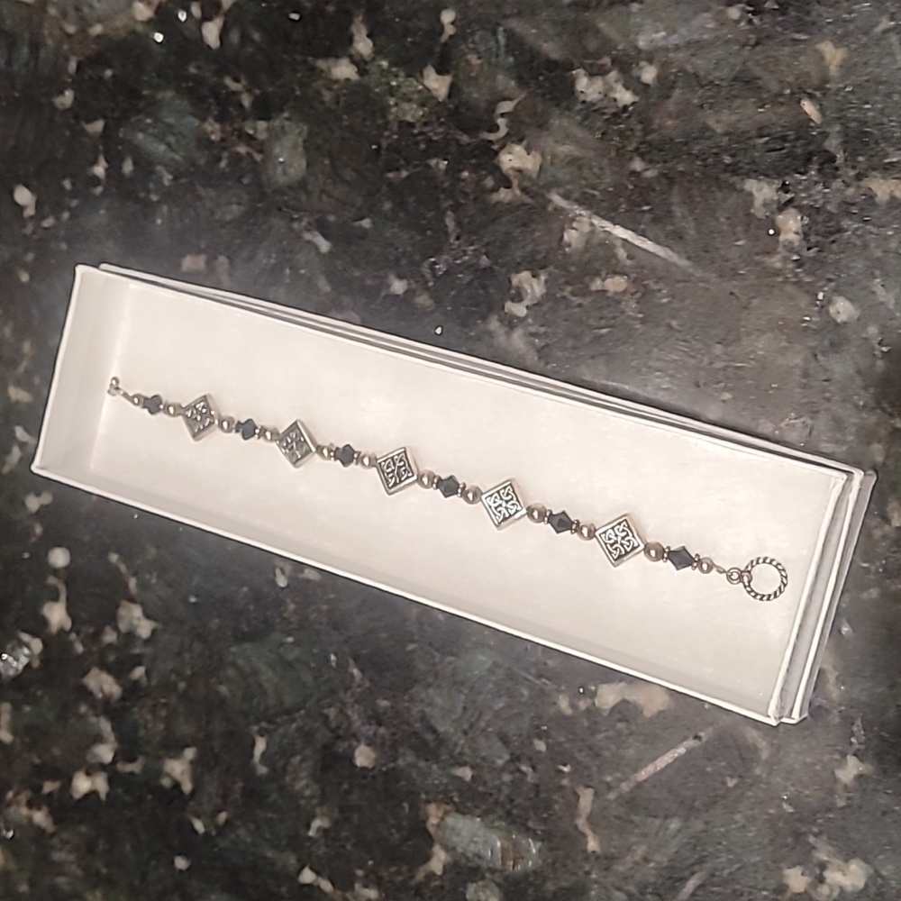 Silver Charm & Swarovski Crystal Bracelet